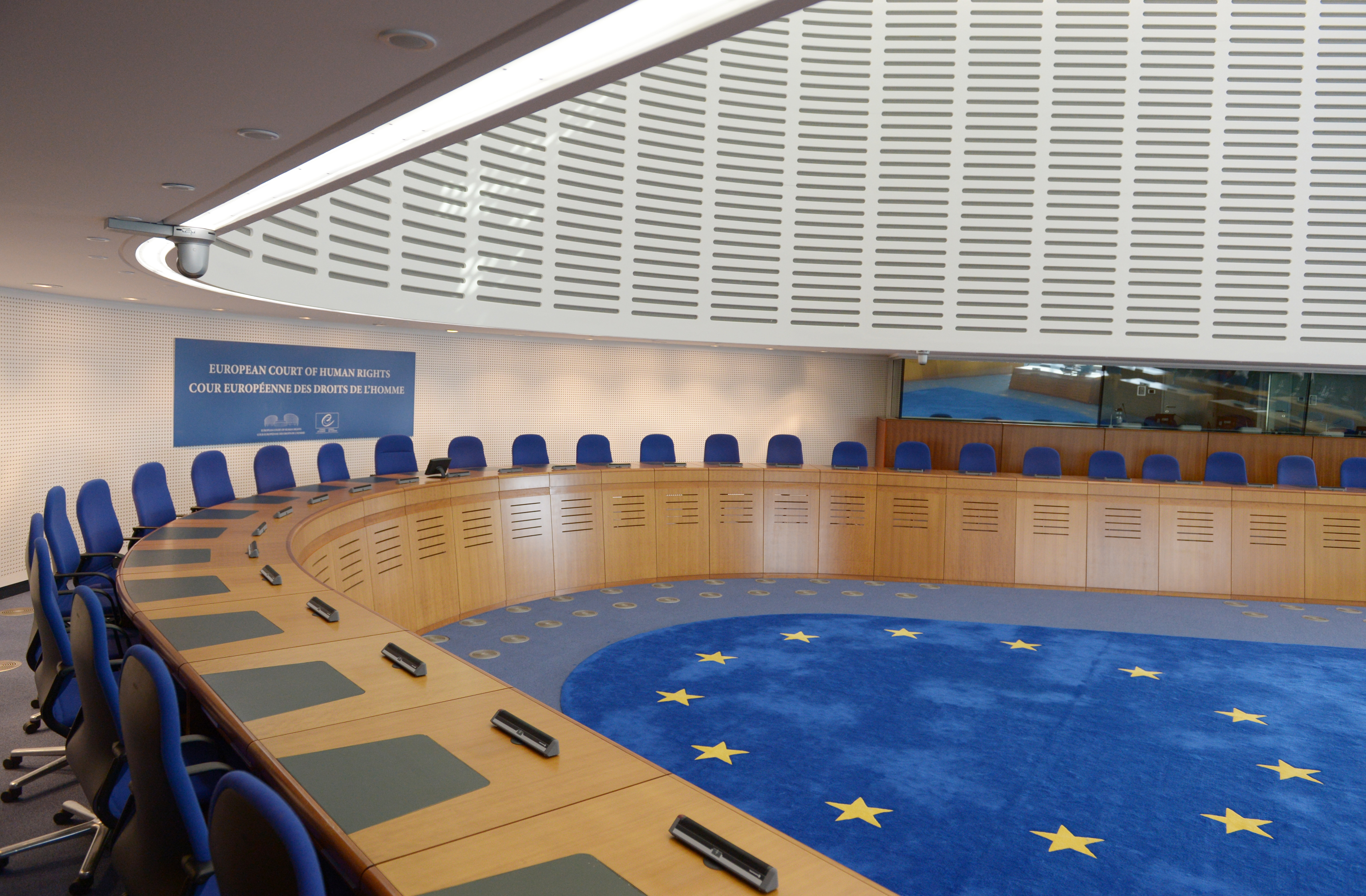 The courtroom in the European Court of Human Rights 