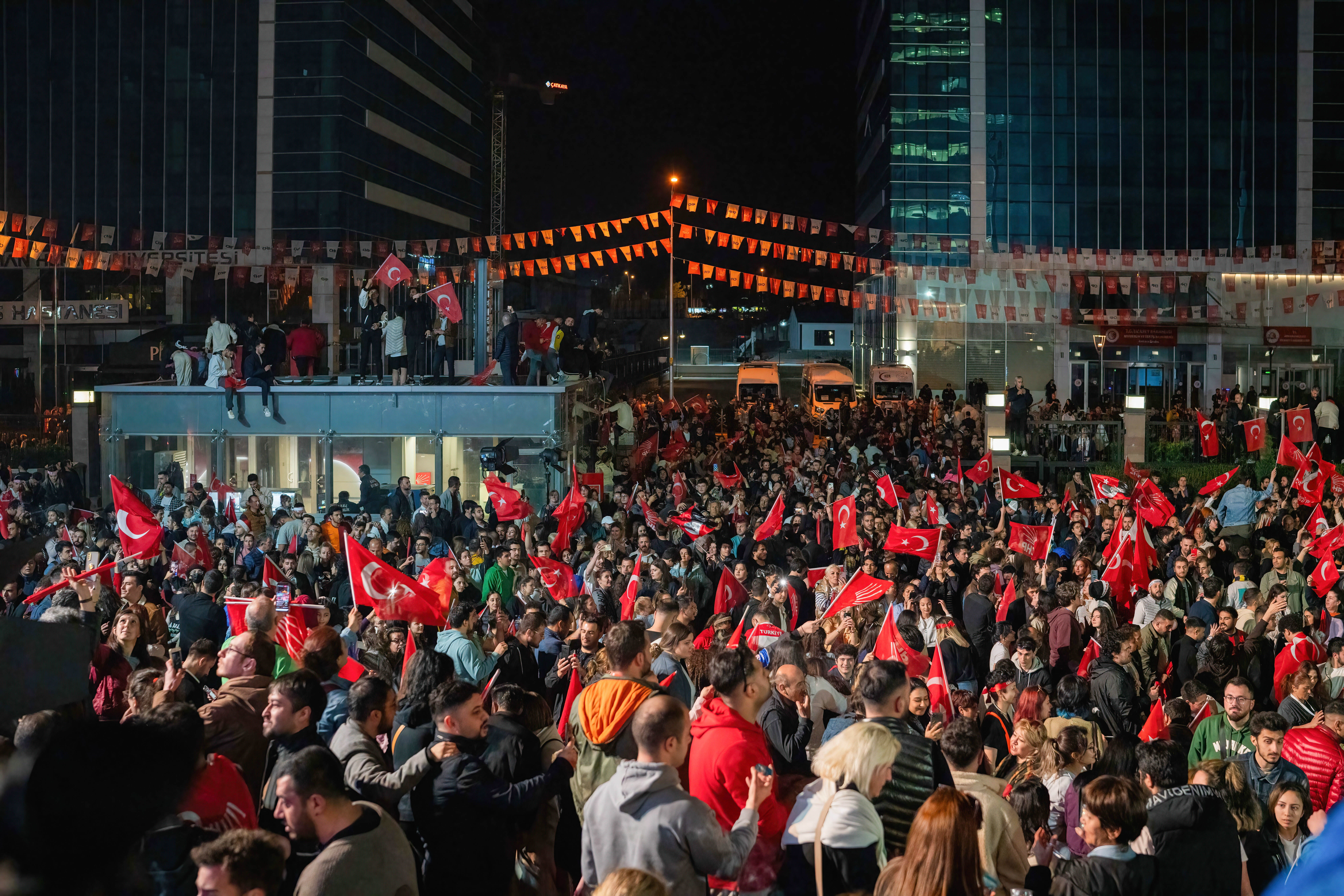 People in Turkey celebrate after local elections