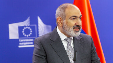 Armenian Prime Minister Nikol Pashinyan attends a high-level meeting between the EU, the US and Armenia to support Armenia's resilience in Brussels,