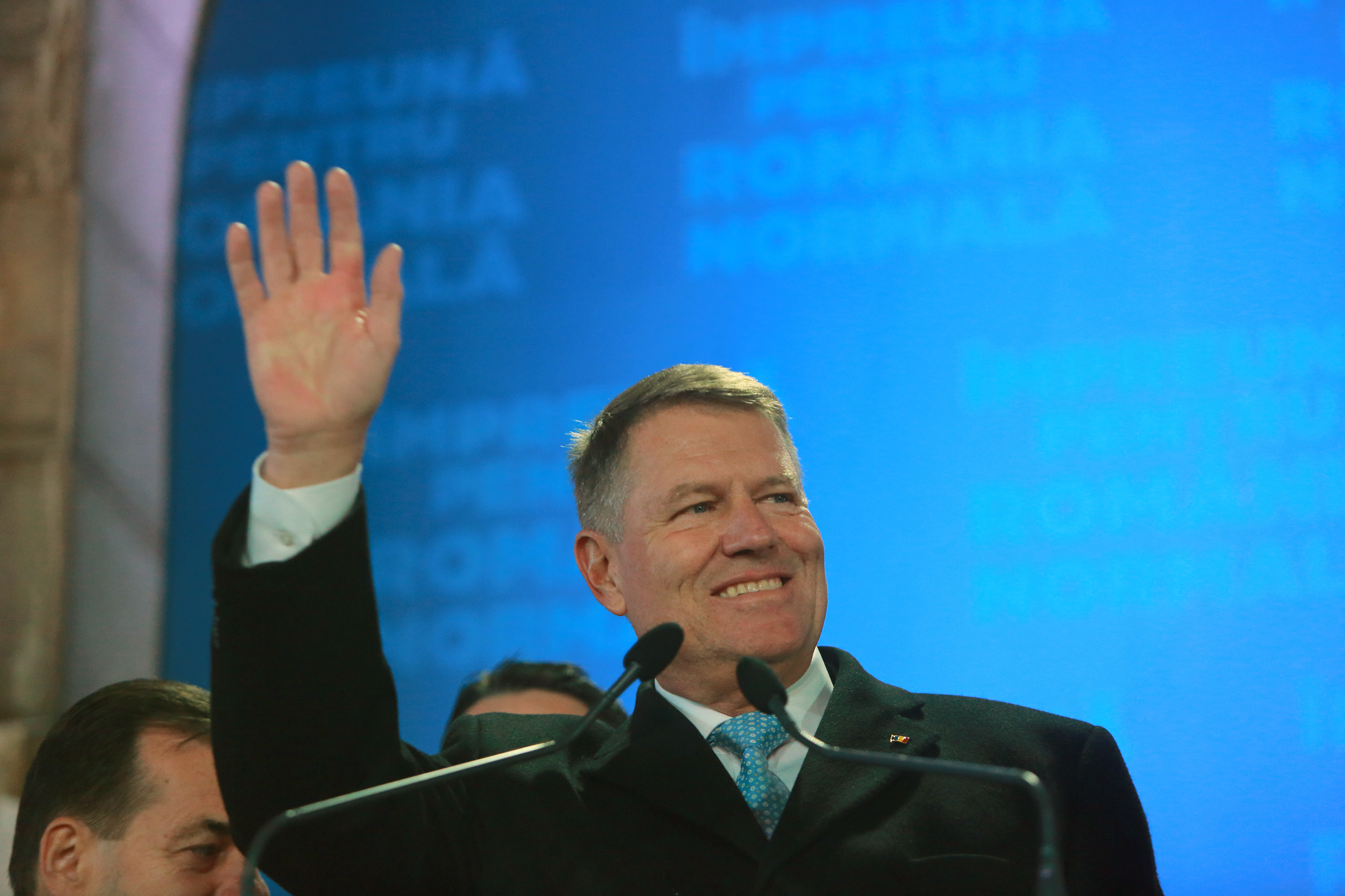 Präsident Johannis am Wahlabend in Bukarest