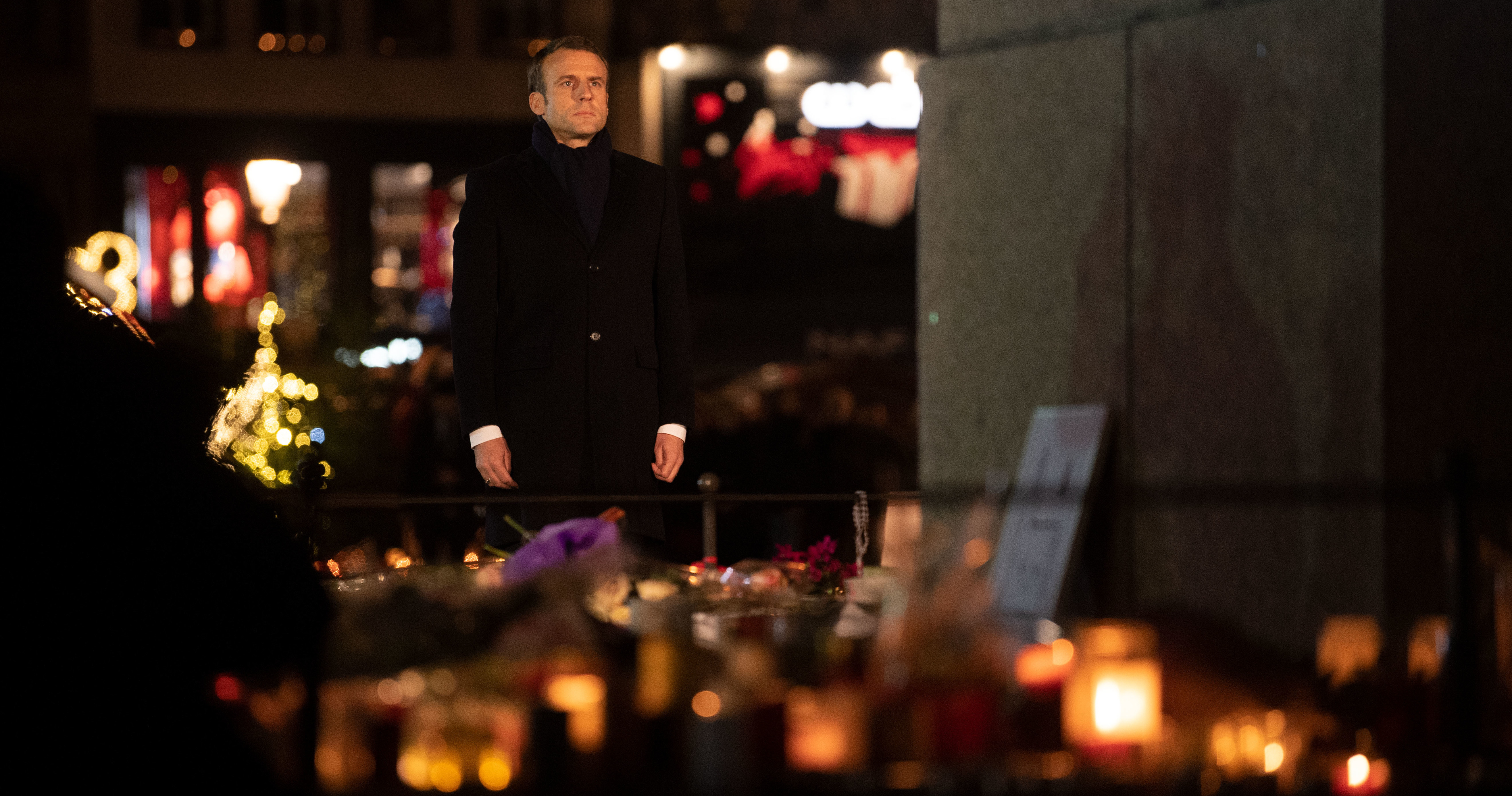Emmanuel Macron, Staatspräsident von Frankreich, nach dem Terroranschlag von Straßburg.