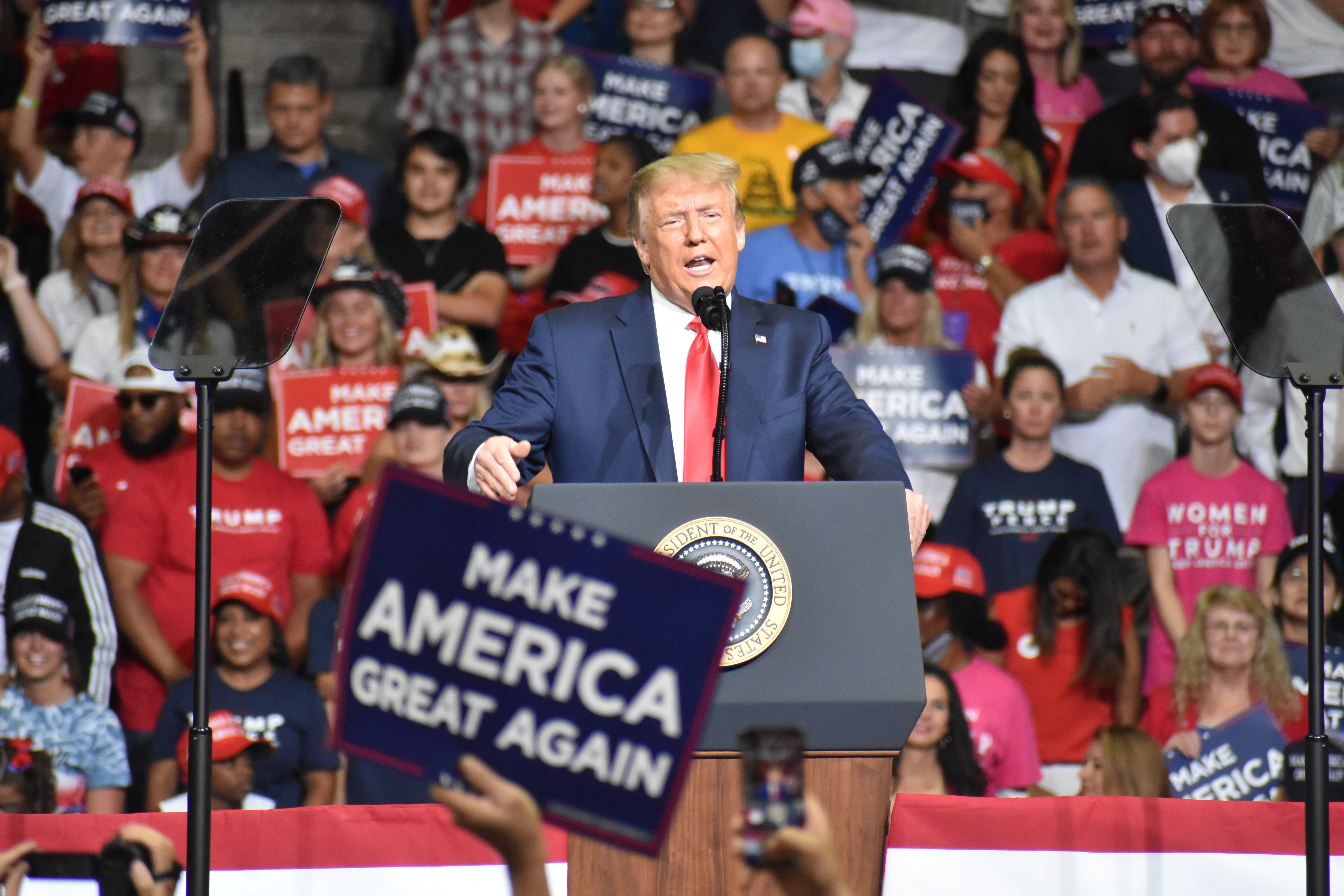Präsident Donald Trump bei seiner Kundgebung "Make America Great Again"
