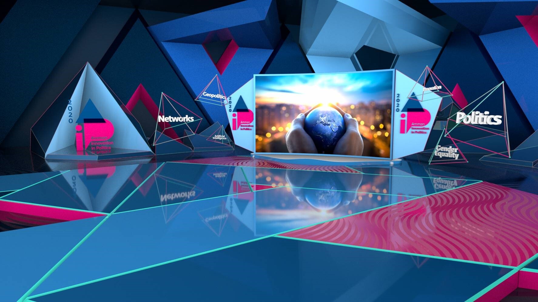 Fernseh-Studios werden über Green-Screen miteinander verbunden