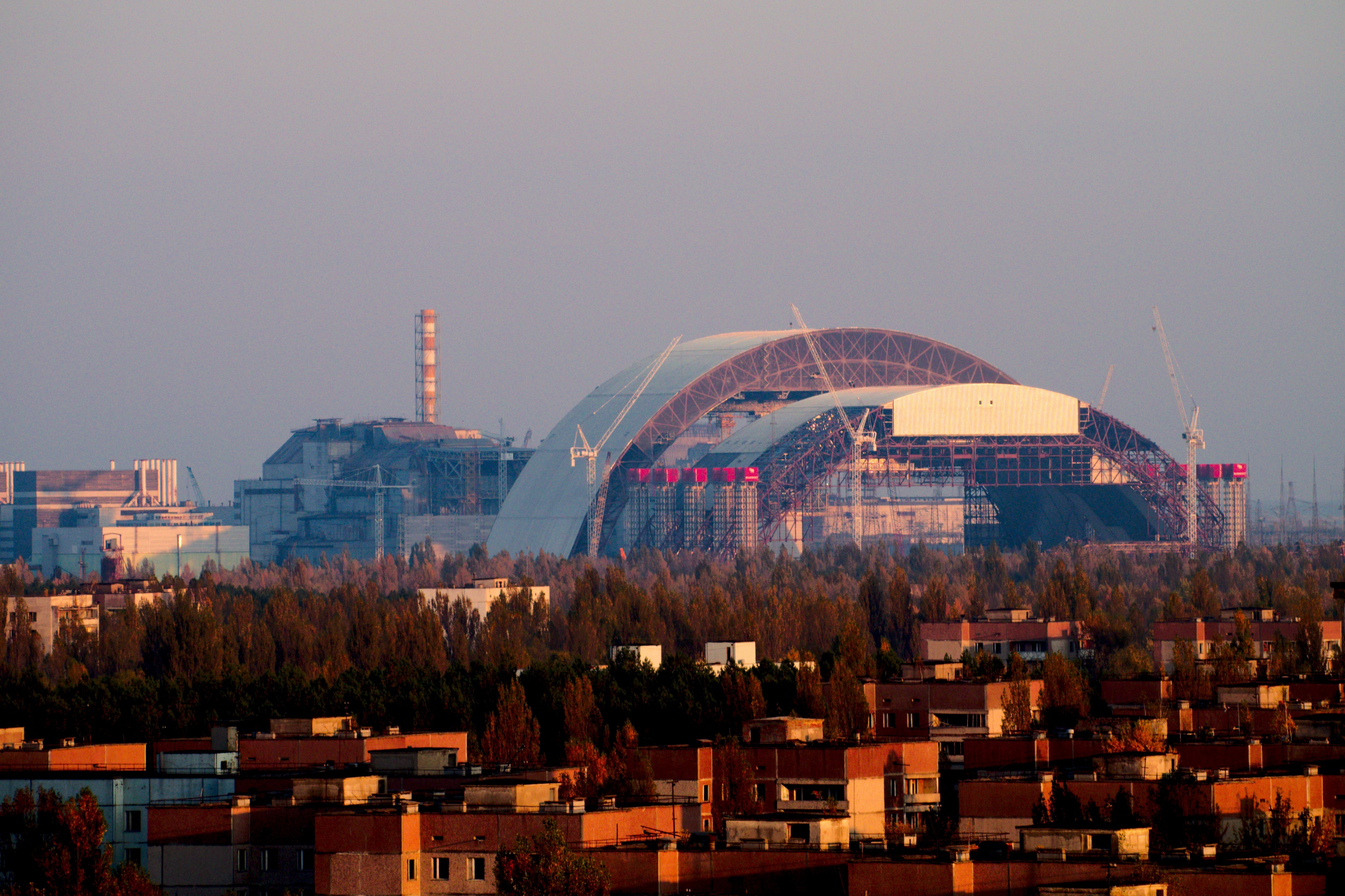 Die Glocke von Tschernobyl am Rande von Pripyat