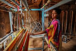 Woman weaving in the Dediapada