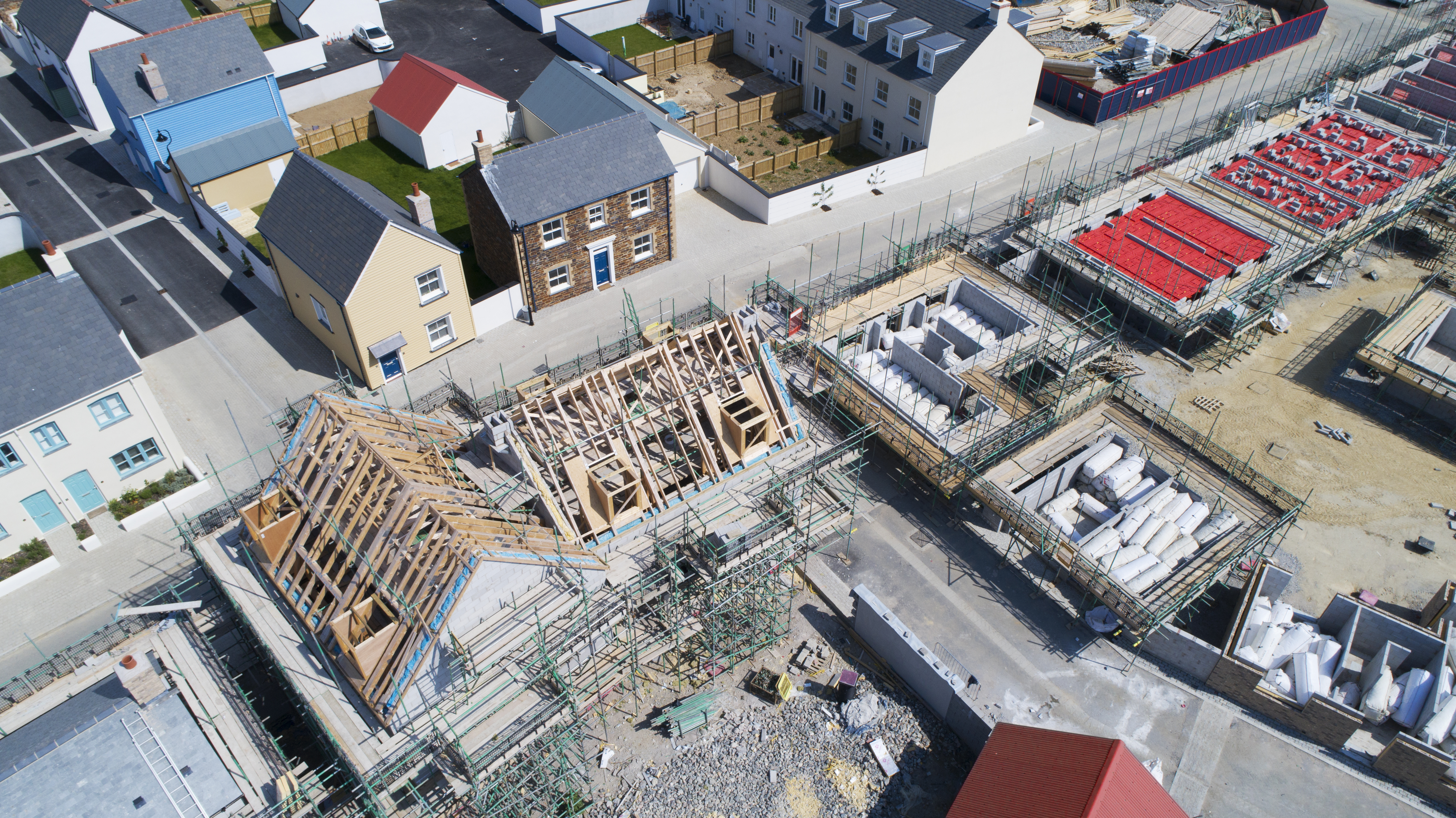 Hausbau auf einem Grundstück