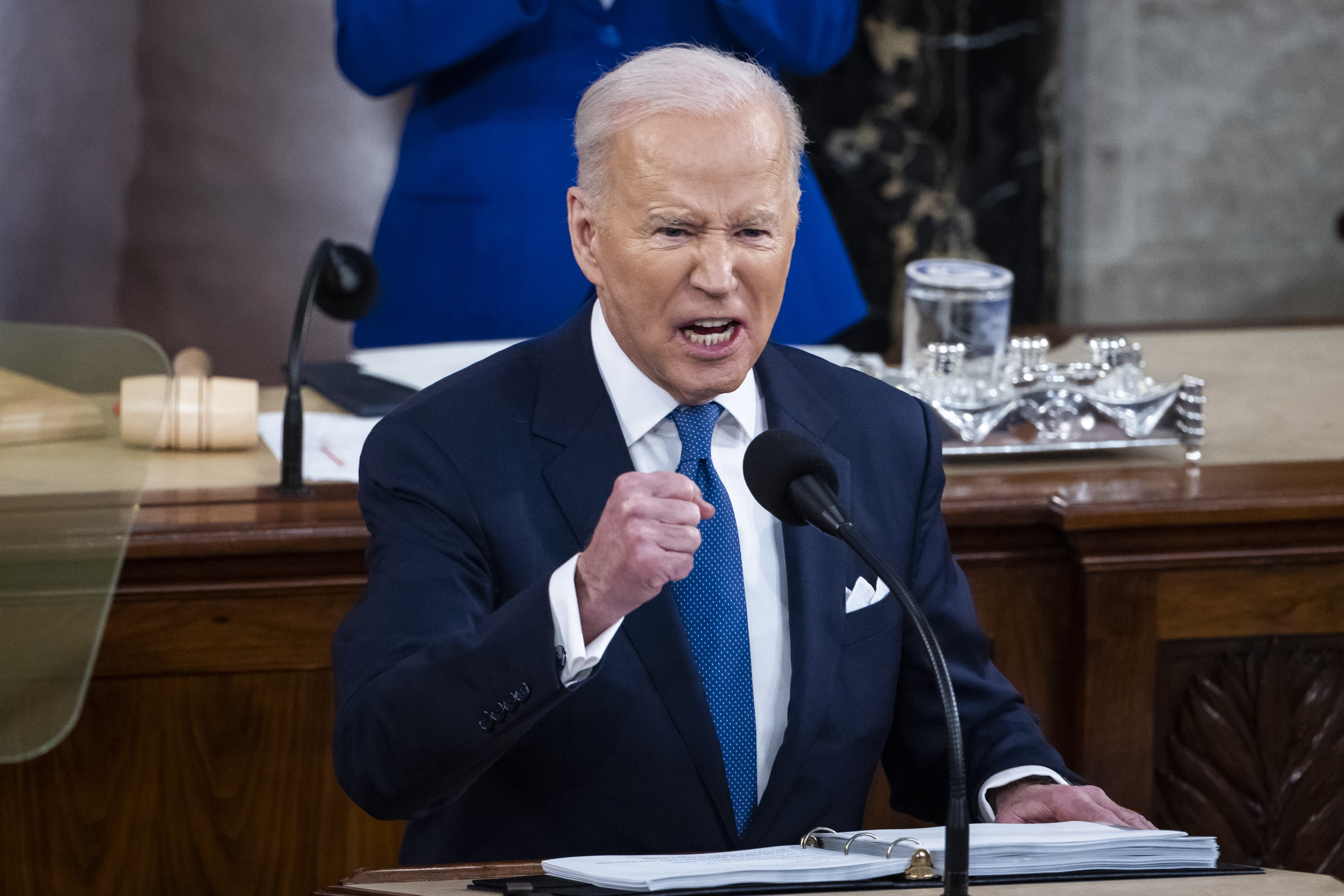 Der amerikanische Präsident Joe Biden bei seiner ersten Lage der Nation am 01. März 20022