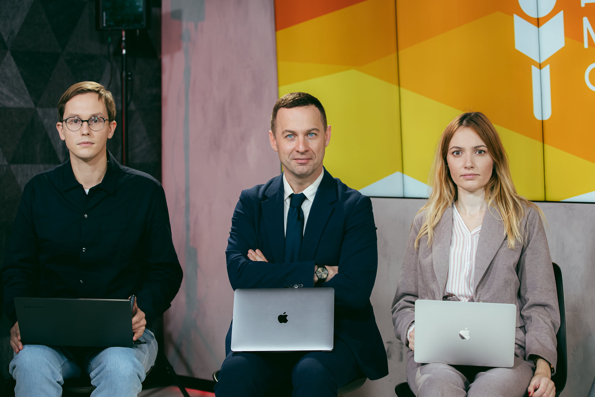 Bohdan Karkachev, Aleksey Matsuka und Lubov Rakovitsa, Kyiv, 2021