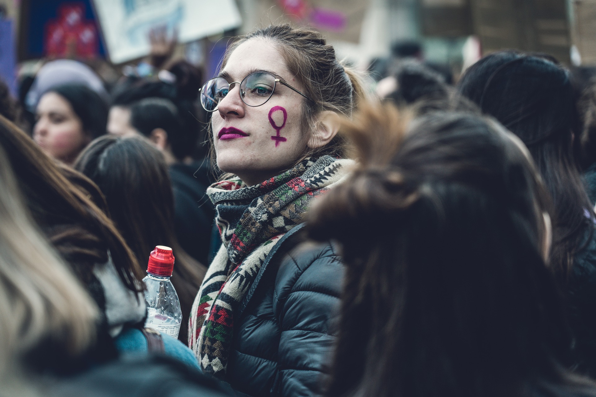 women protest