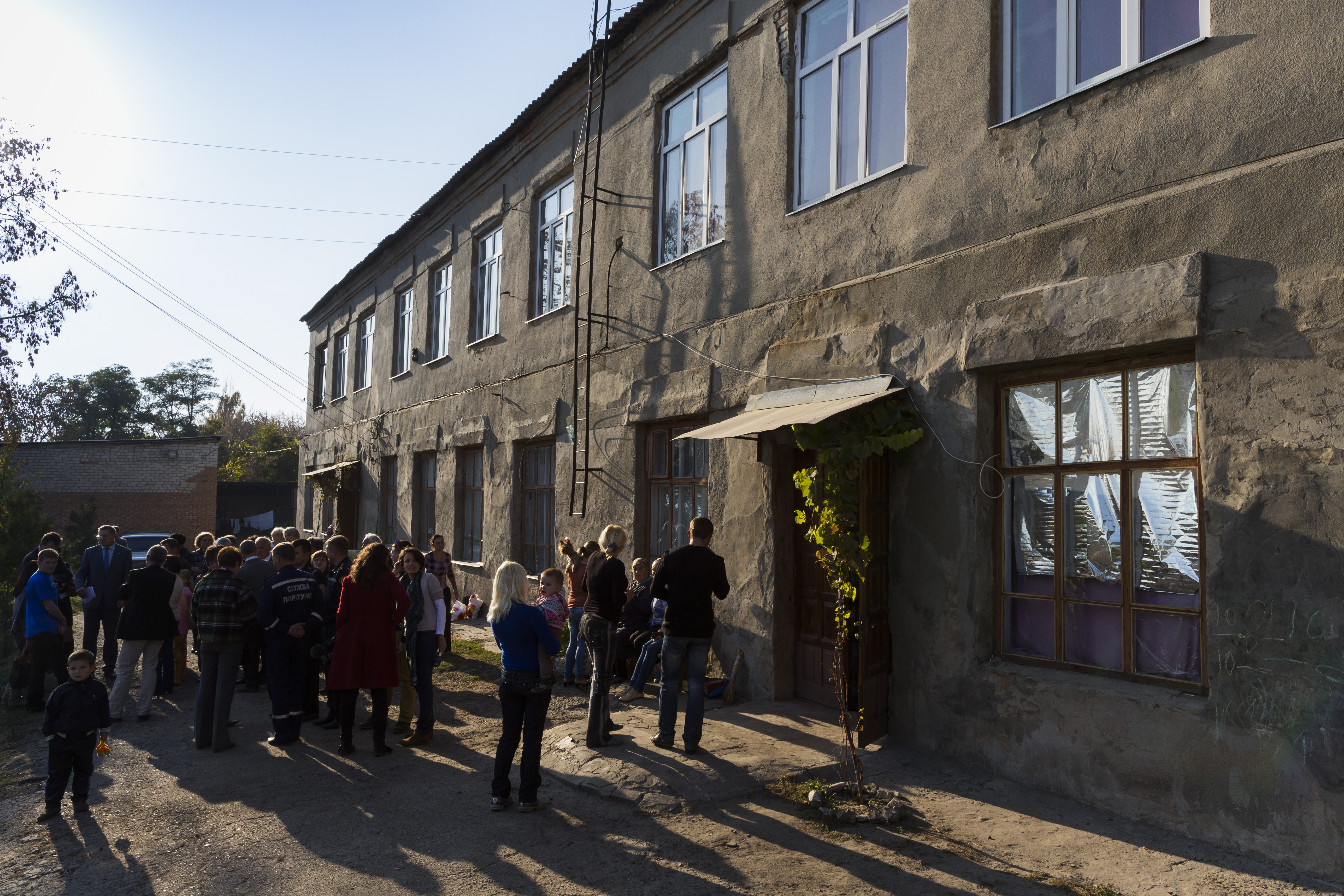 Refugee shelter of internally displaced persons in the eastern Ukrainian region of Kharkiv