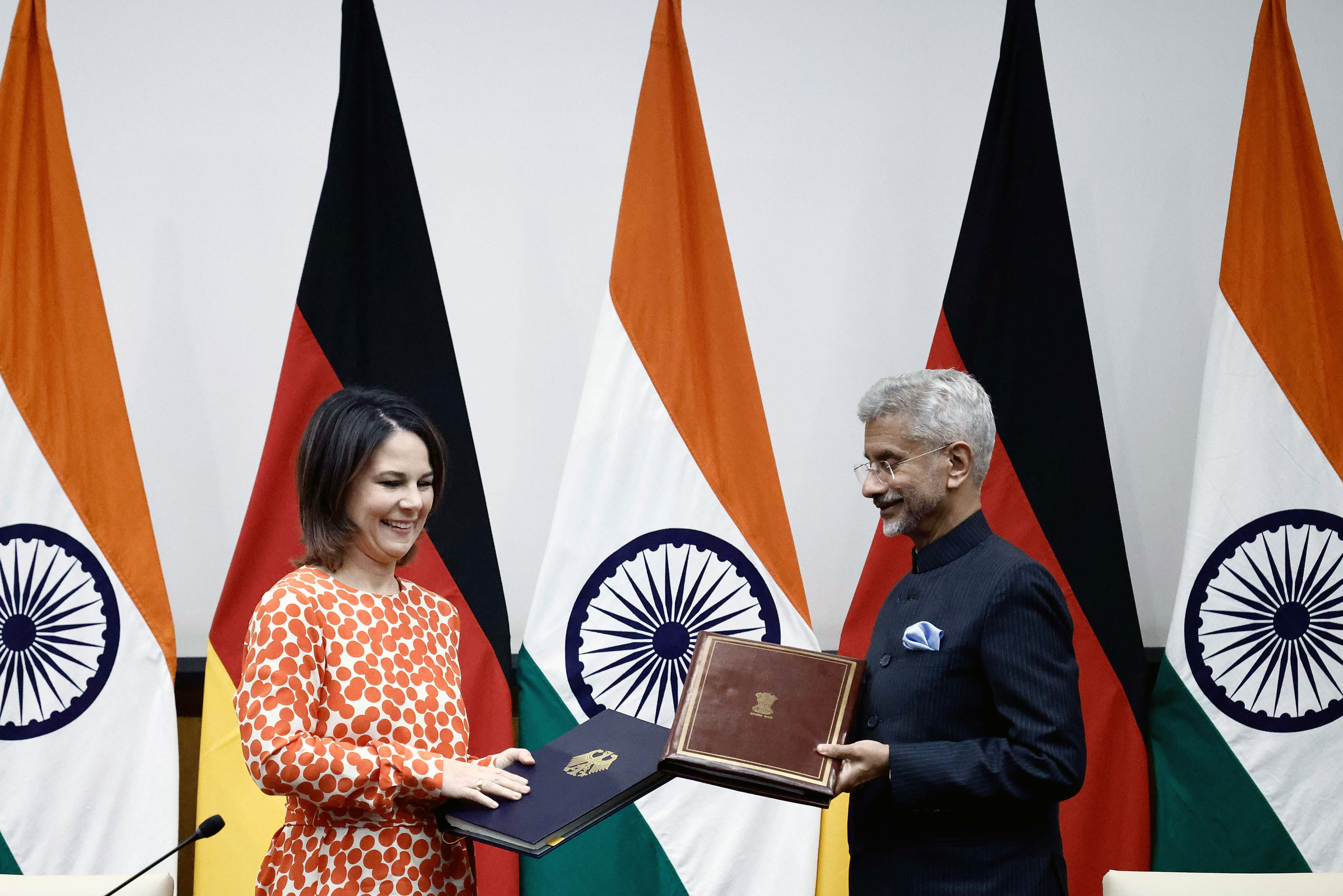 Annalena Baerbock, Bundesaußenministerin, und Subrahmanyam Jaishankar, Außenminister von Indien