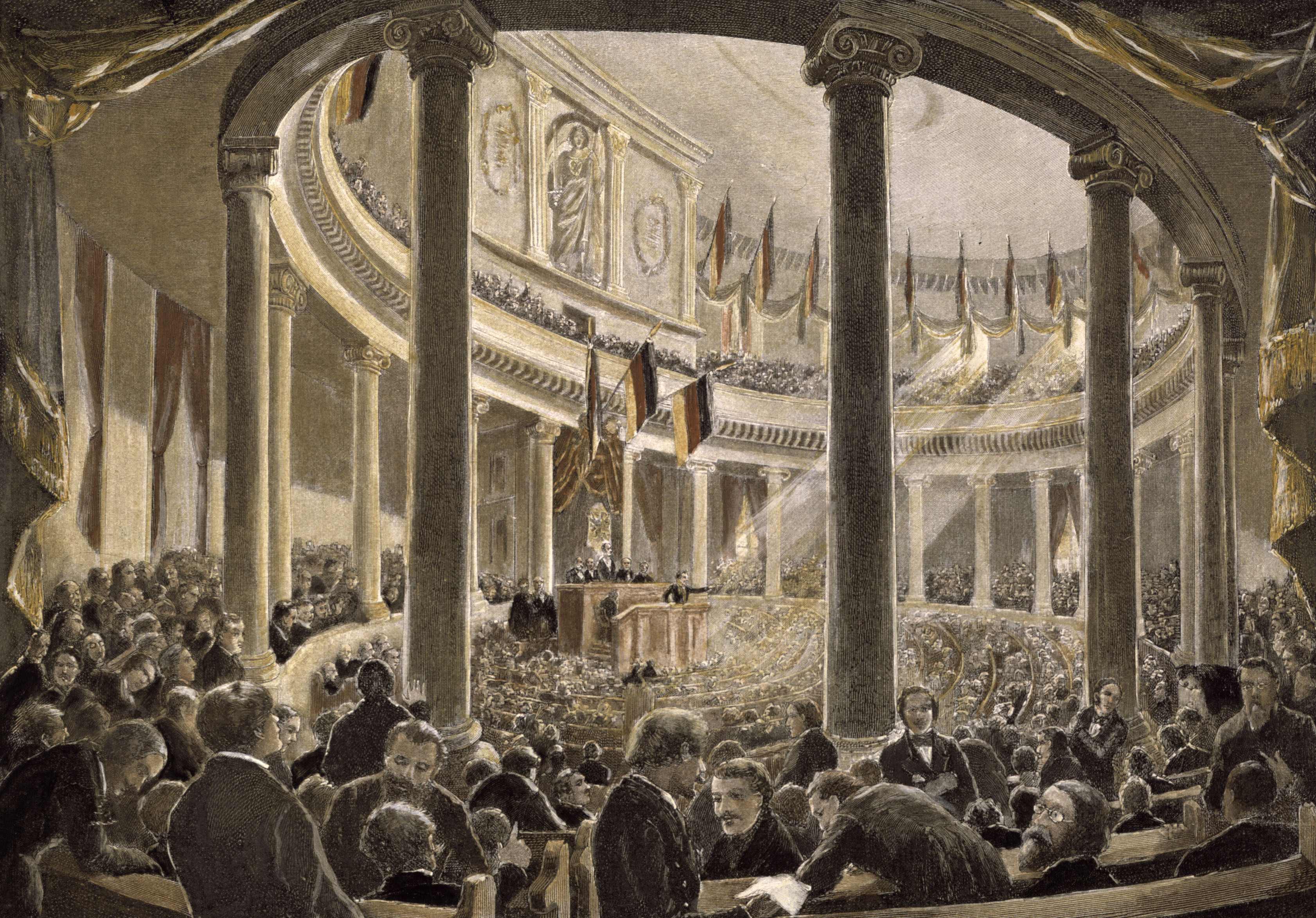 Deutsche Nationalversammlung in der Paulskirche in Frankfurt a.M. am 18. Mai 1848