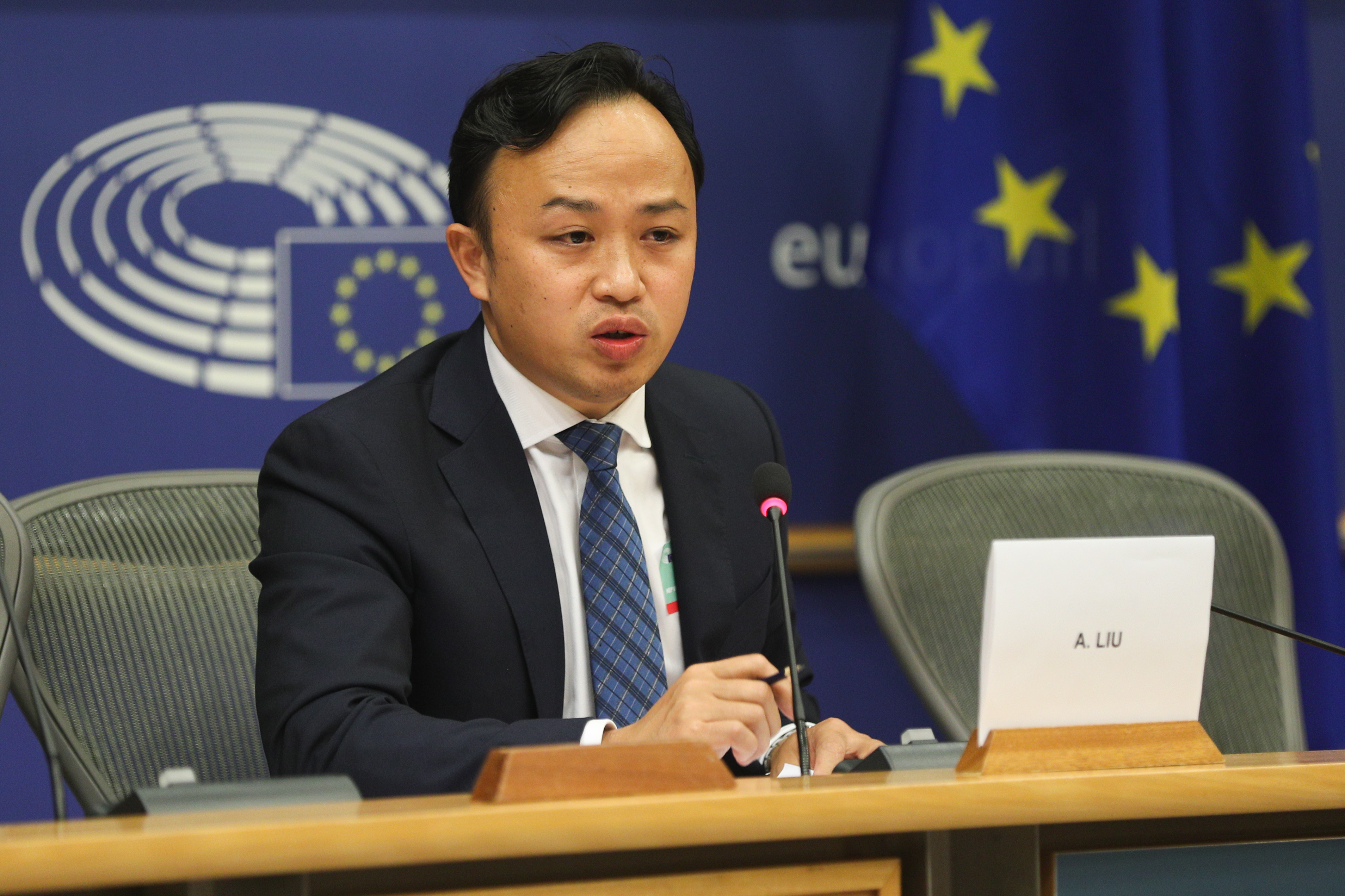 BRUSSELS, Oct. 19, 2019 (Xinhua) -- Abraham Liu, Huawei's chief representative to the EU, attends the debate organized by the European Parliament in Brussels, Belgium