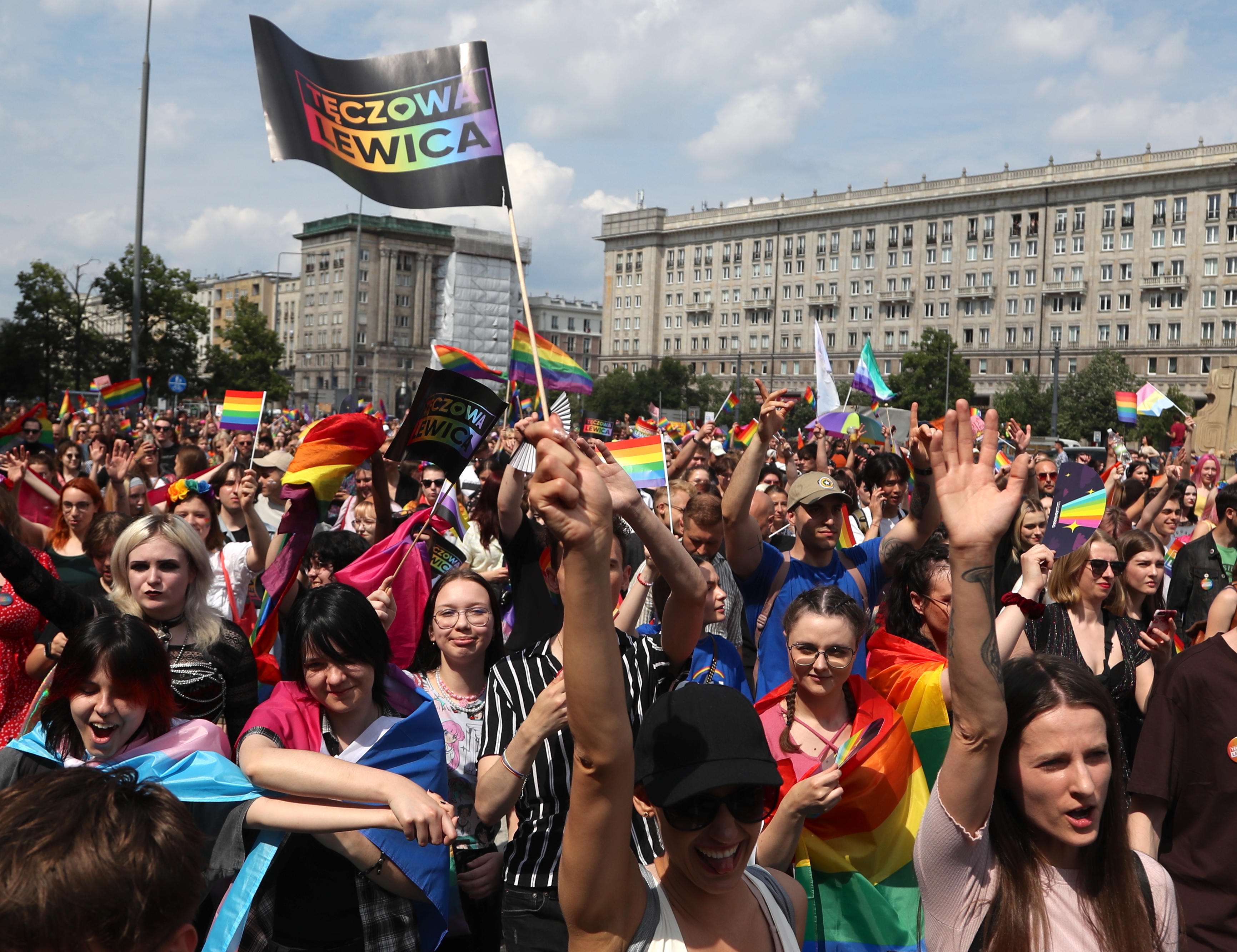 Participants march during the LGBT Equality Parade parade in Warsaw