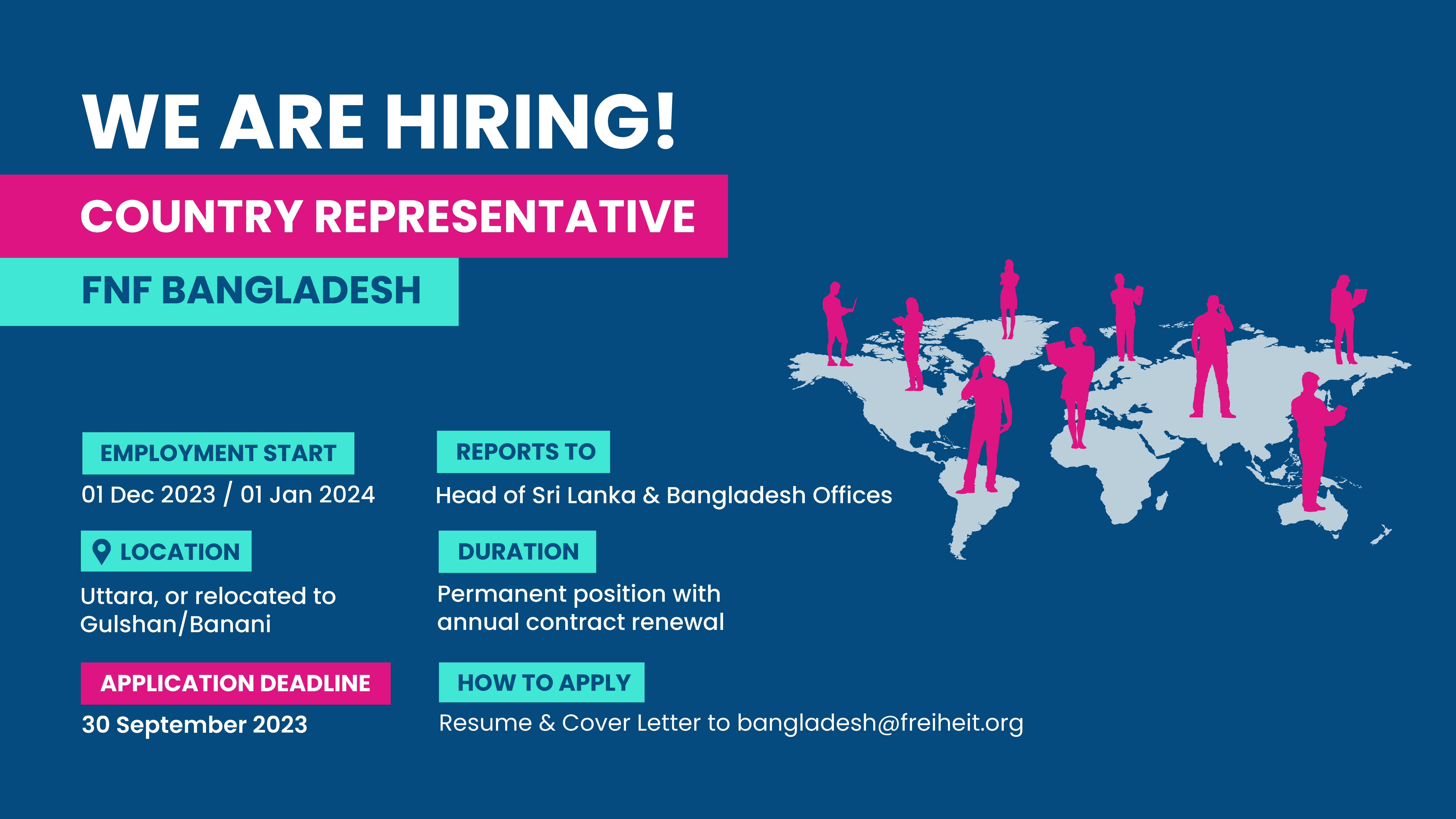 Job Vacancy for Country Representative of FNF Bangladesh