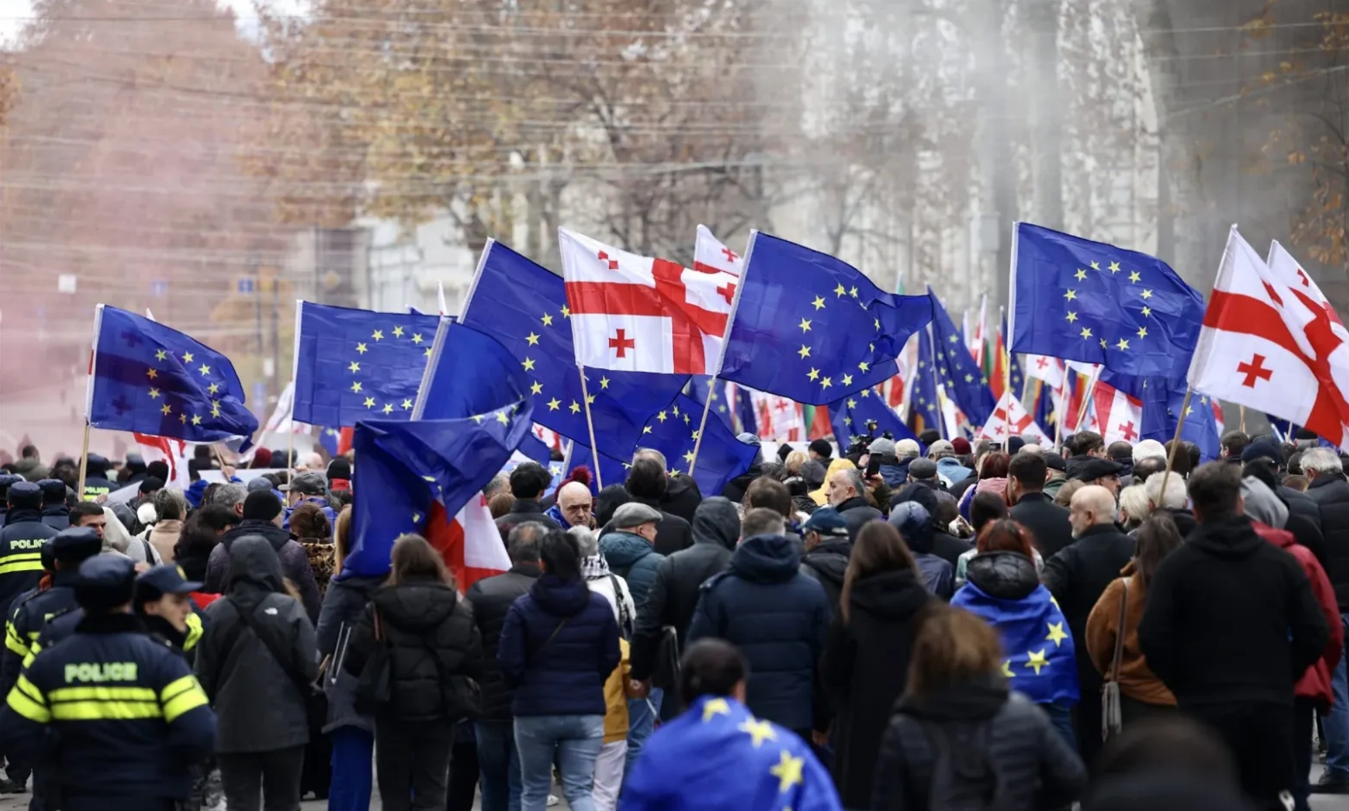 Georgia Flag Day, EU flags
