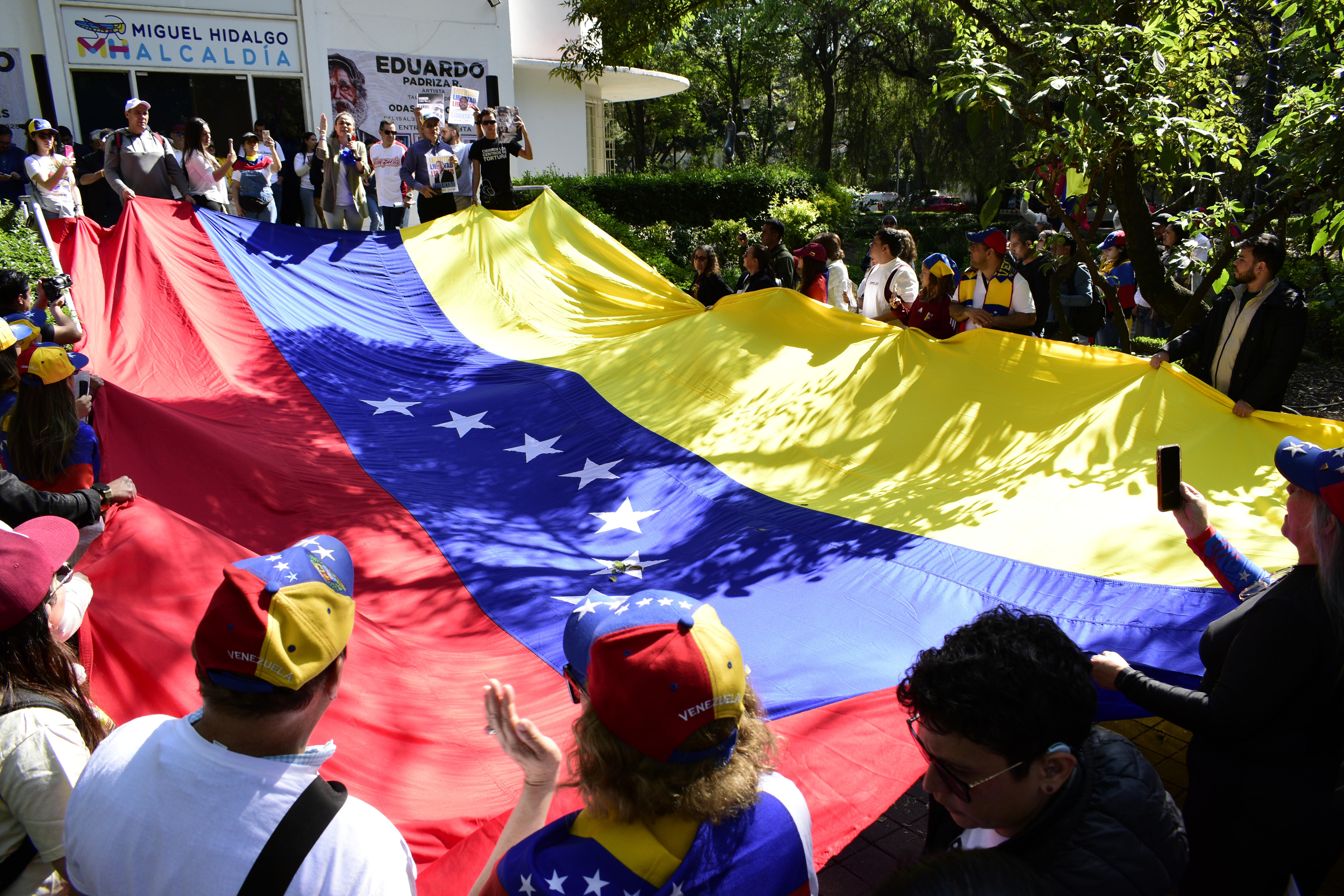 Demonstranten in Caracas, Venezuela, am 4. Januar 2026