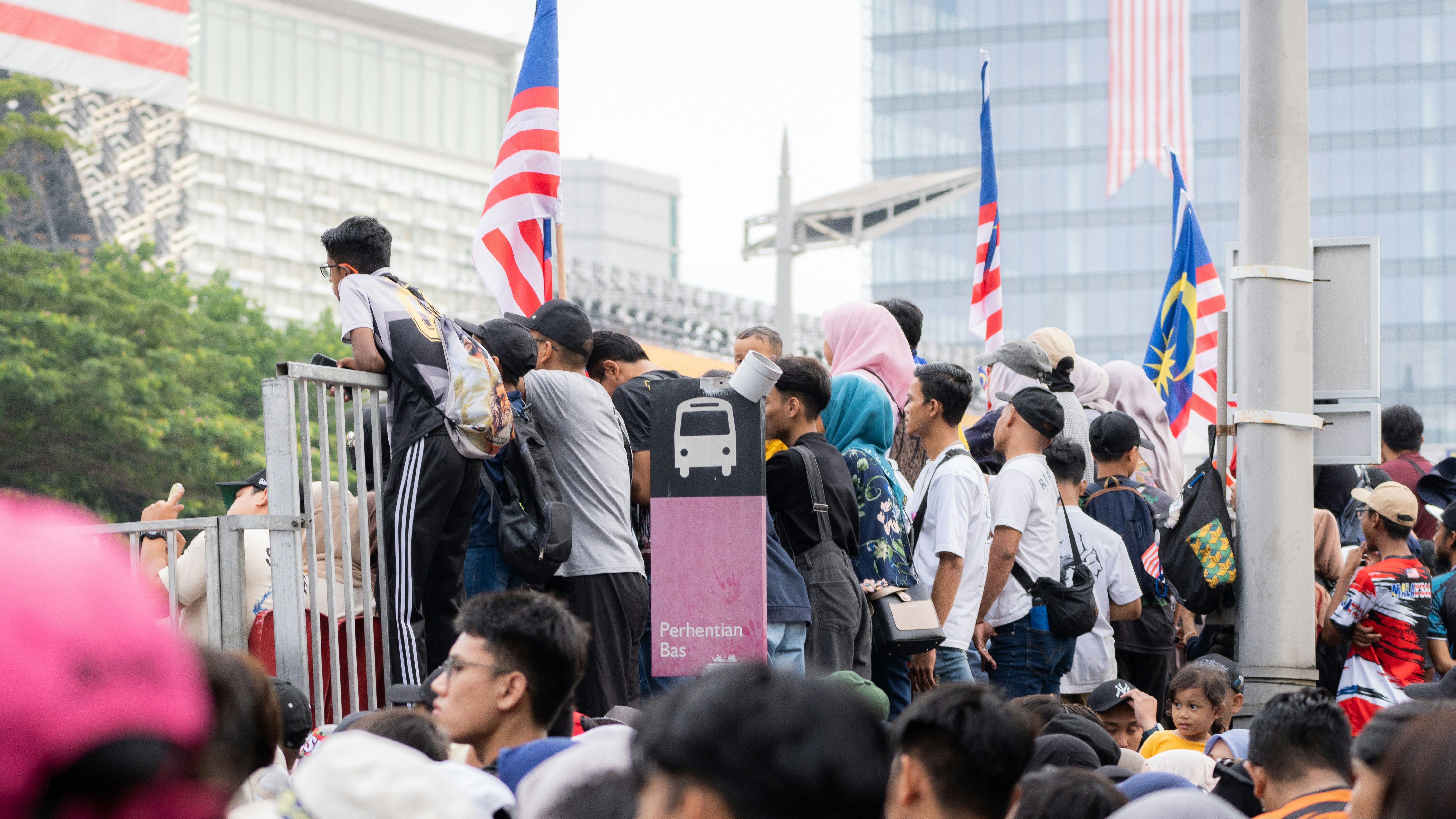 Crowd in a demonstration in Malaysia