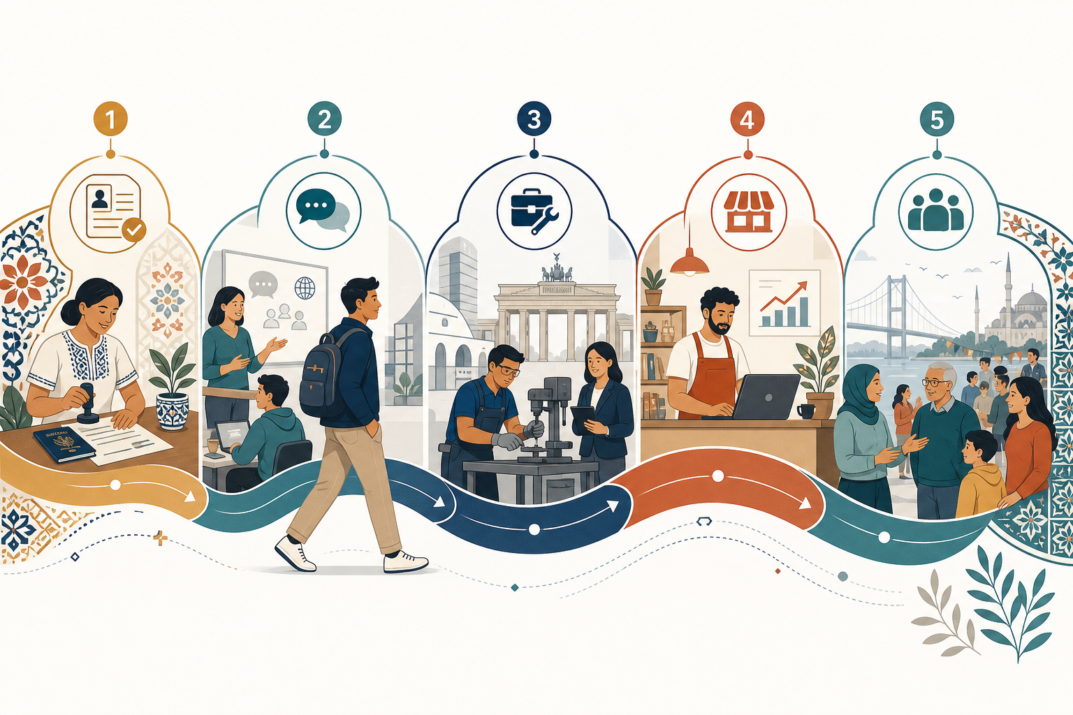 The migrant transition from obteining id to entrepenuer, to prosper
