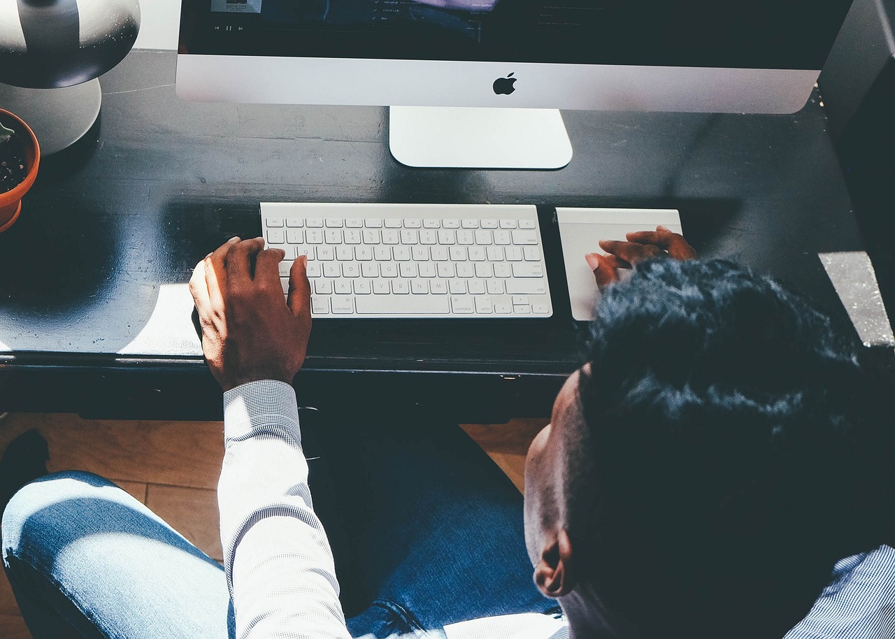 Man working on Computer