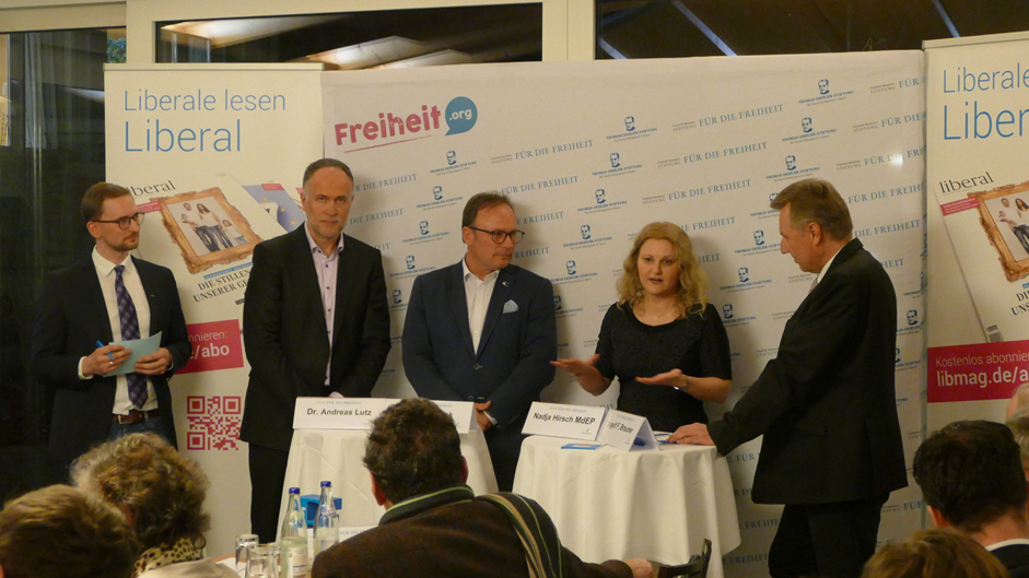 Podiumsdiskussion zum Thema EU und Mittelstand mit Nadja Hirsch, Ingolf F. Brauner, Andreas Keck und Dr. Andreas Lutz
