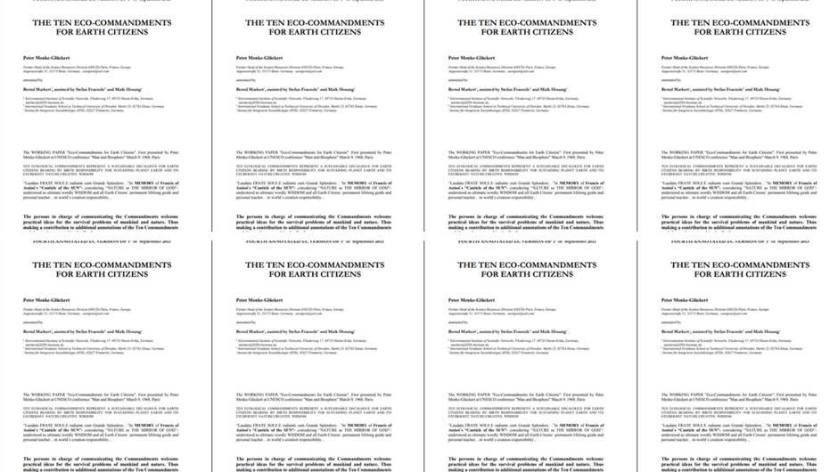 Seit Ihrer Veröffentlichung 1968 werden die "Ten Ecological Commandments" immer wieder kommentiert - zuletzt 2013.