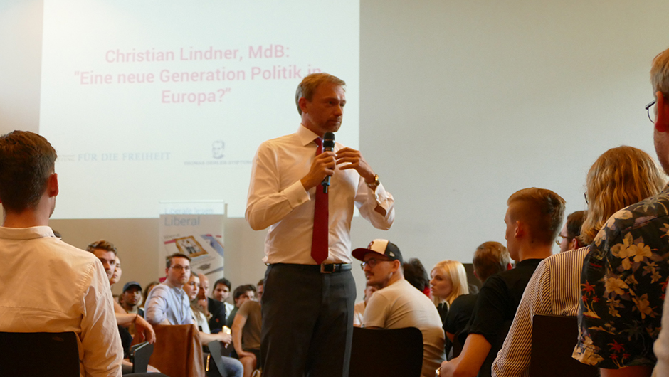 Christian Lindner, MdB, an der Universität Regensburg