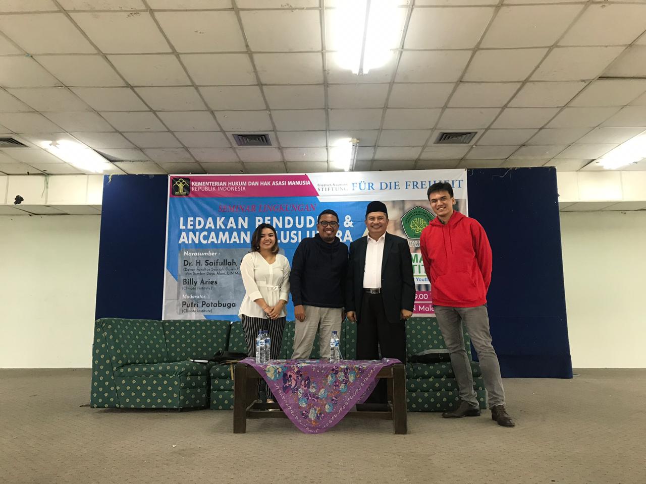 Seminar Kampus Ledakan Penduduk dan Polusi Udara, UIN Malang, 11 Februari 2019