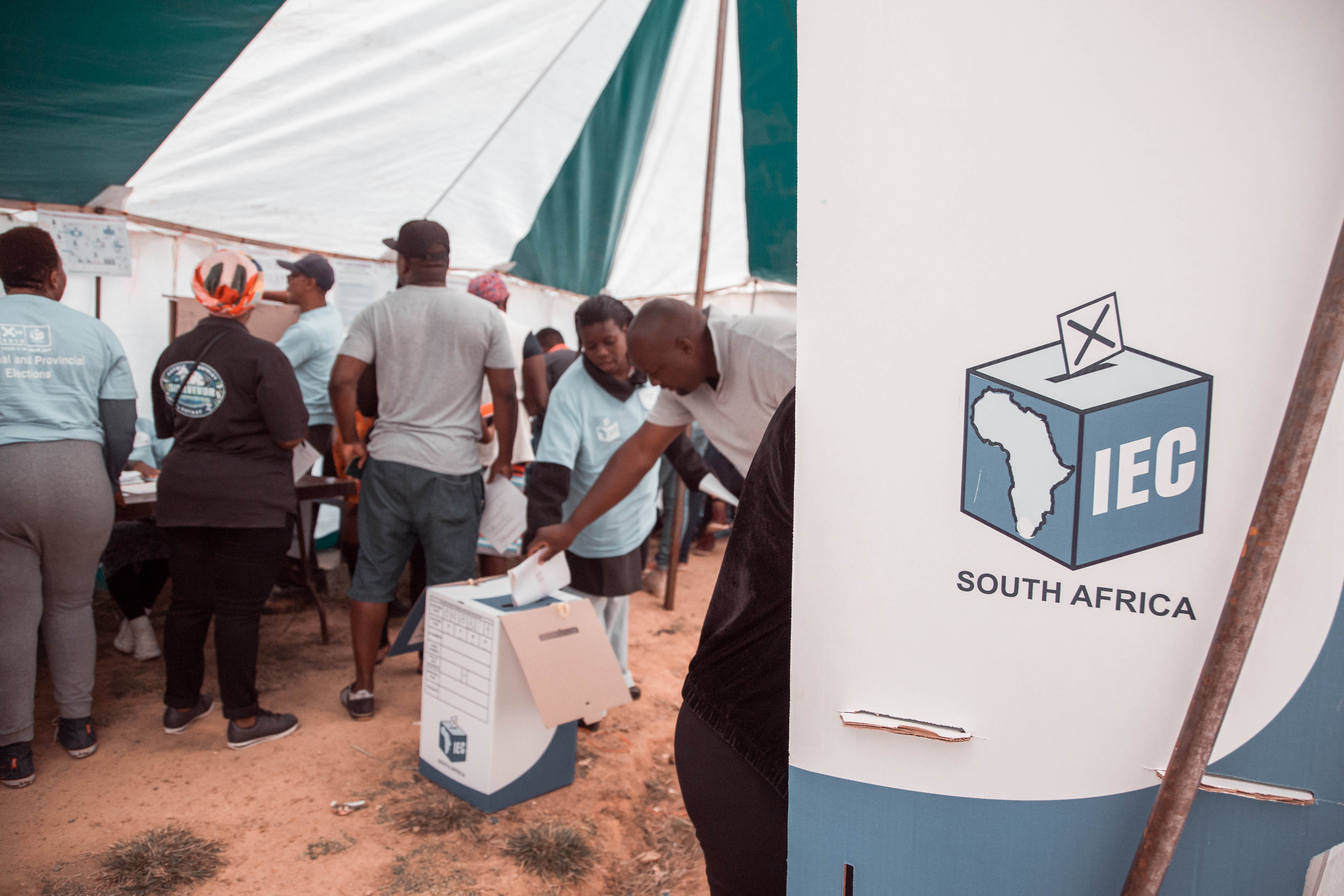 Eine Wahlstation in Südafrika.