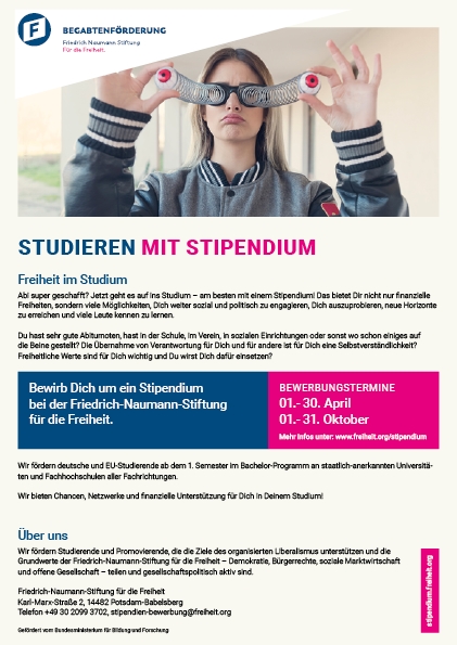 Poster Studieren mit Stipendium