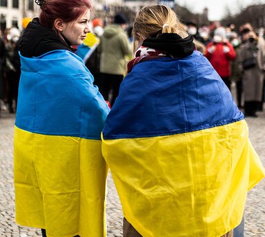 Demonstration fuer die Solidaritaet mit der Ukraine