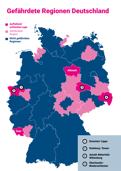 Gefährdete Regionen in Deutschland
