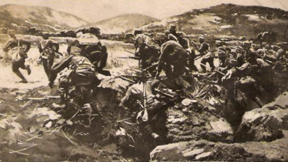 Kampfszene aus dem griechisch-türkischen Krieg von 1921-22