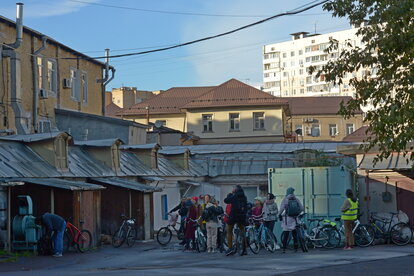 Fahrradtour in Sokolniki alle Teilnehmer