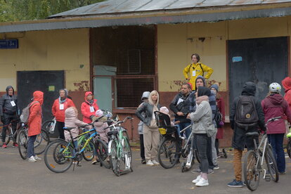 Fahrradtour in Sokolniki alle Teilnehmer