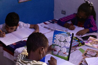 Kids Studying Venezuela