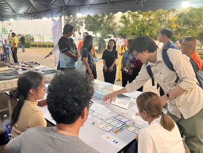 Displaying the Blue Carbon Board Game to participants