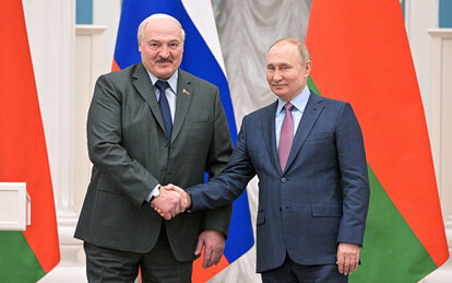 Der russische Präsident Wladimir Putin, rechts, und der belarusische Präsident Alexander Lukaschenko
