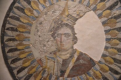 Mosaic portrait representing Queen Berenice II, wife of Ptolemy III