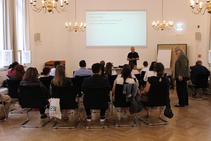 Participants attending a workshop in Berlin during the 12-days Seminar.