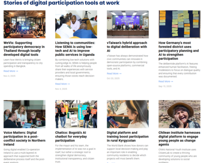 Stories of digital participation tools at work