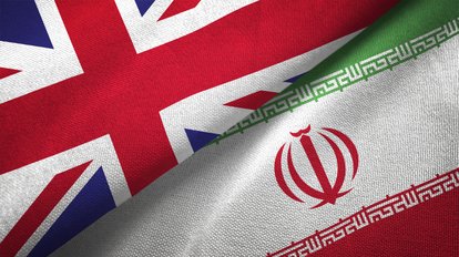 flags uk and iran