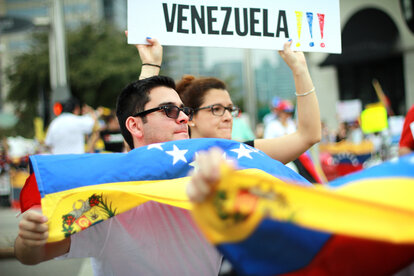Weltweite Demonstrationen gegen Maduro, wie hier in Houston, Texas.