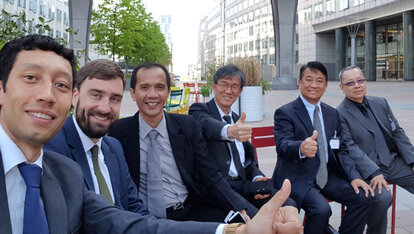 In front of the European Parliament in Brussels