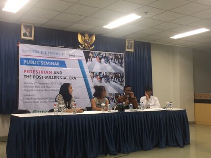 Seminar on Pedestrian and the Post-Millennial Era, Binus University, 25/09/2017