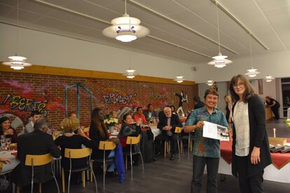 Bersama Bettina Solinger, Direktur Program IAF