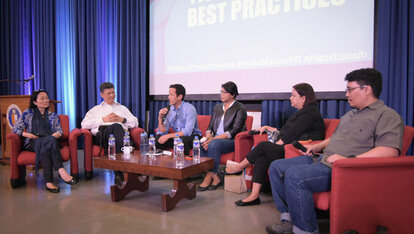 One of the panels at the Democracy and Disinformation event