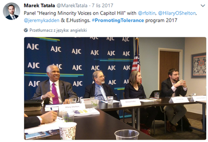 Marek Tatala Tweets about Promoting Tolerance Programme 3