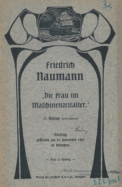 Druckschrift: Die Frau im Maschinenzeitalter, München 1903