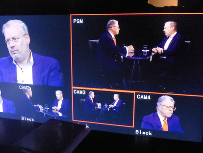 Steffen Saebisch, Hauptgeschäftsführer der Stiftung, im mexikanischen Fernsehen.